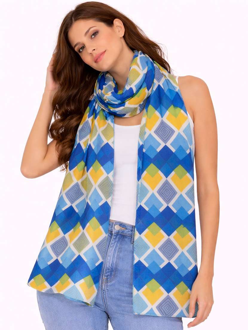 women geometric printed scarf