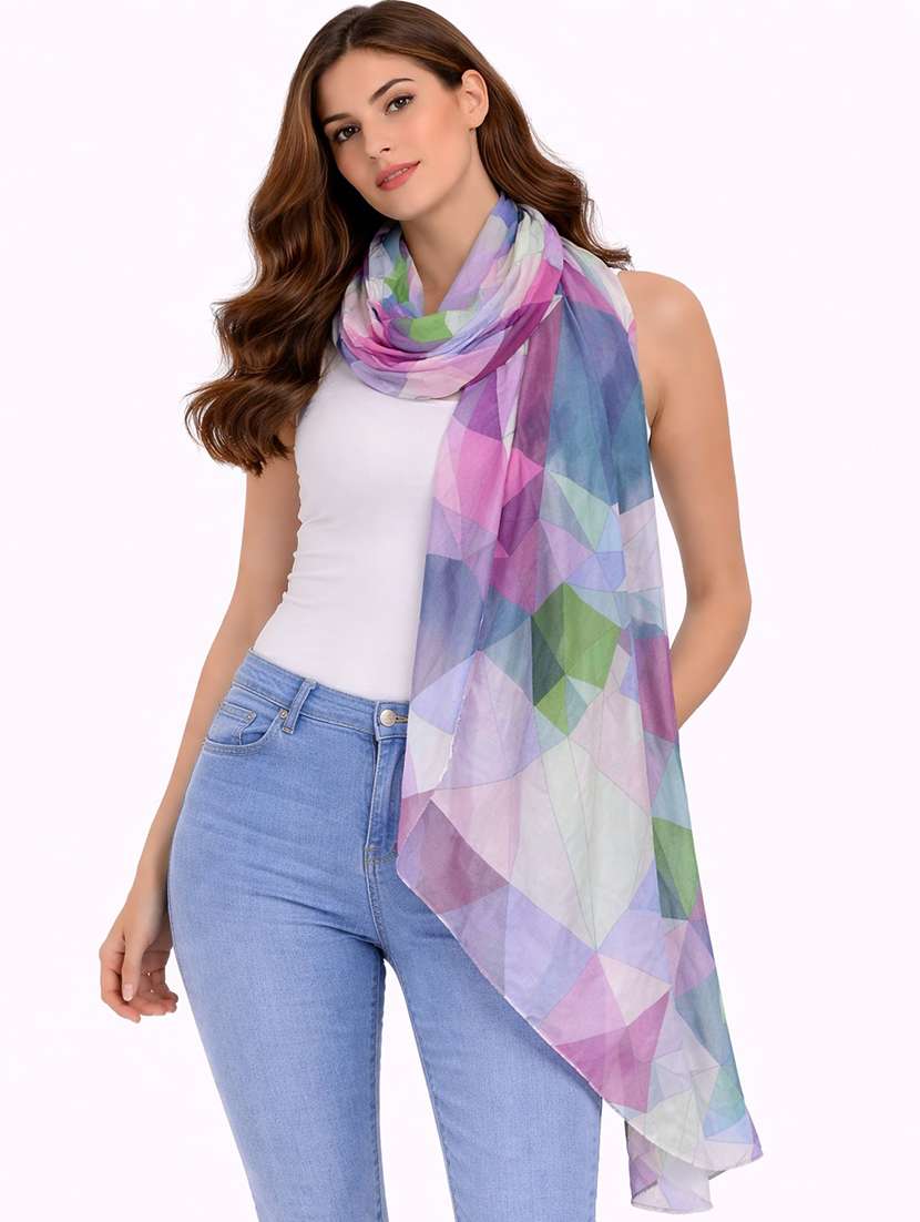 women geometric printed scarf