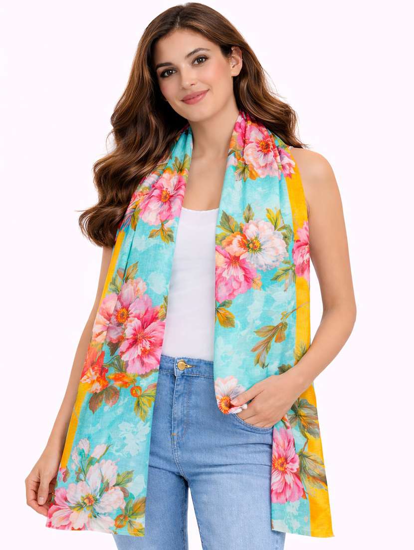 women floral printed scarf