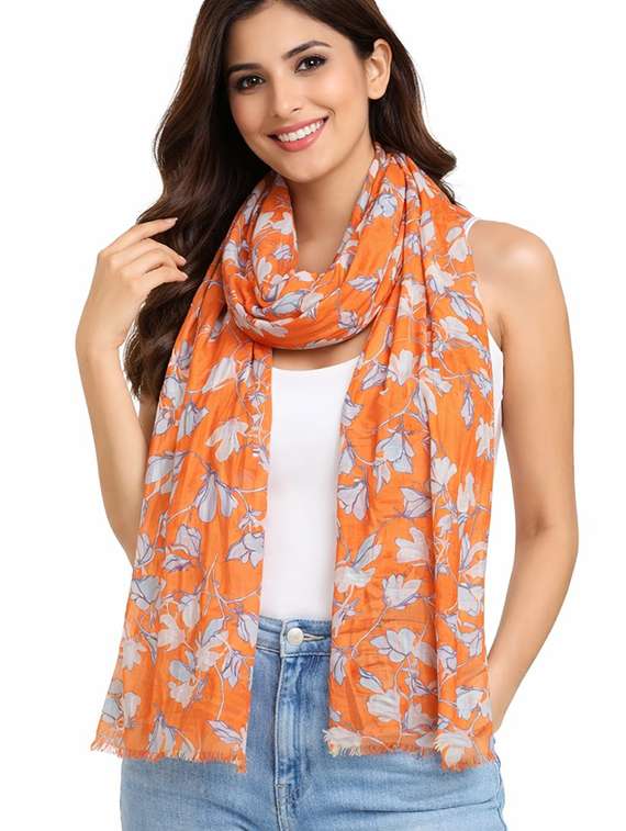 women floral printed scarf