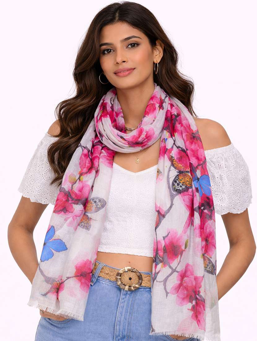 women floral printed scarf