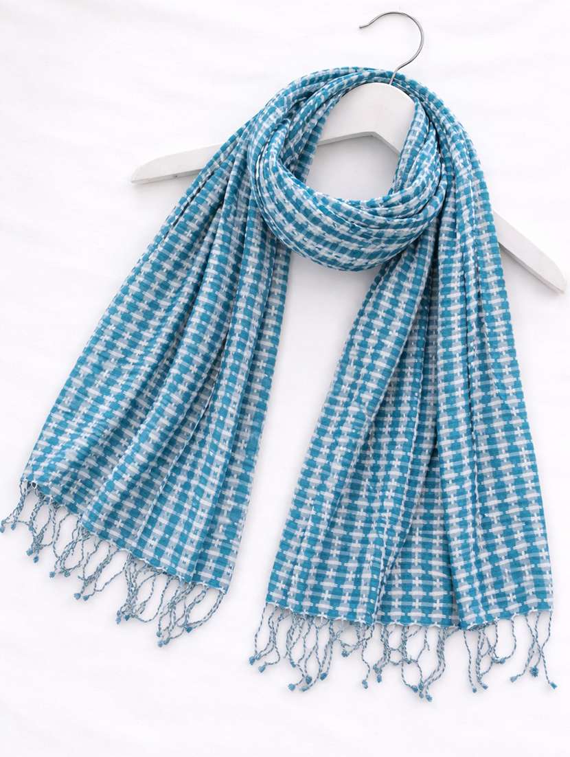 women blue viscose scarf - 22461225 -  Standard Image - 3