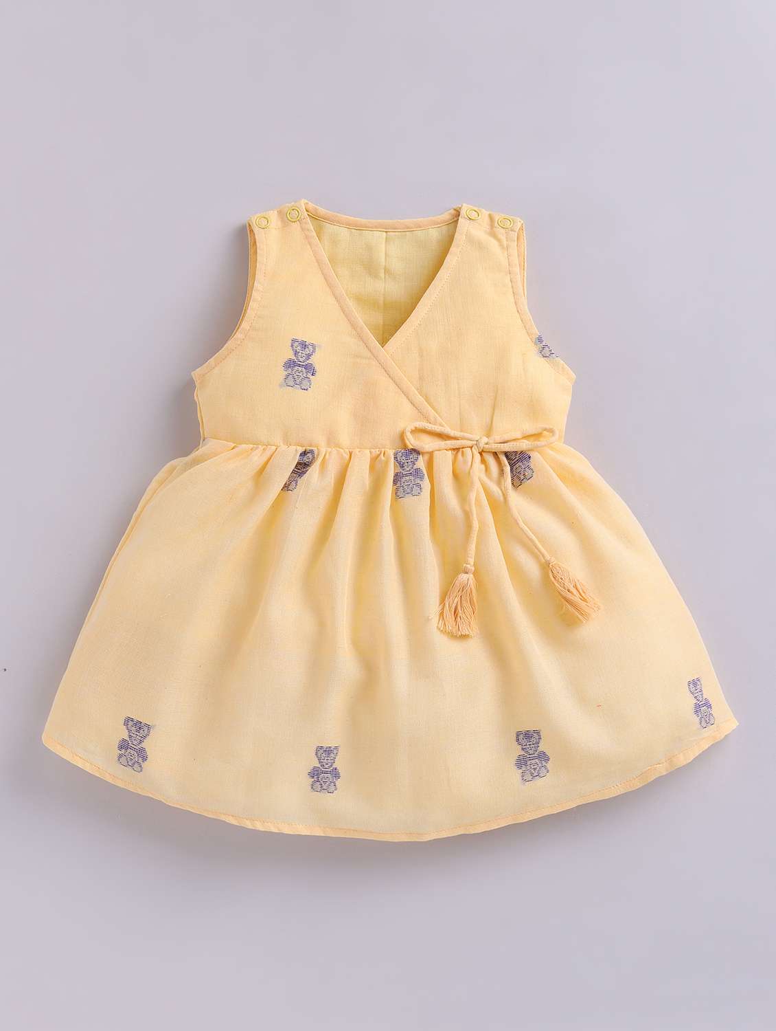 kids white denim frock