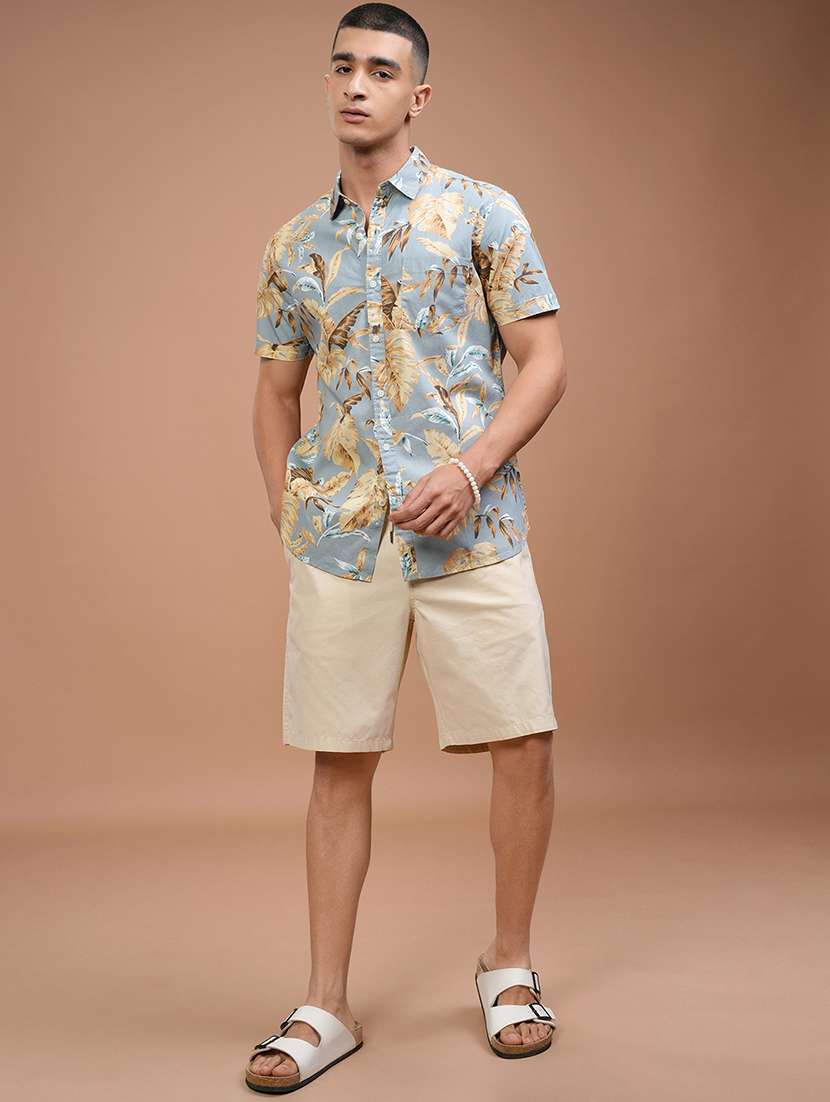 men solid mid rise regular fit shorts - 22462177 -  Standard Image - 5