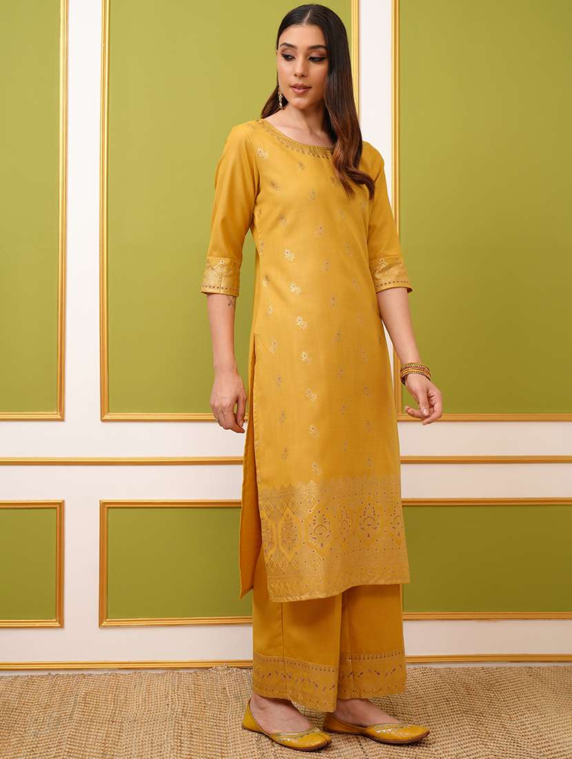 women yellow kurta palazzo set set - 22462199 -  Standard Image - 3