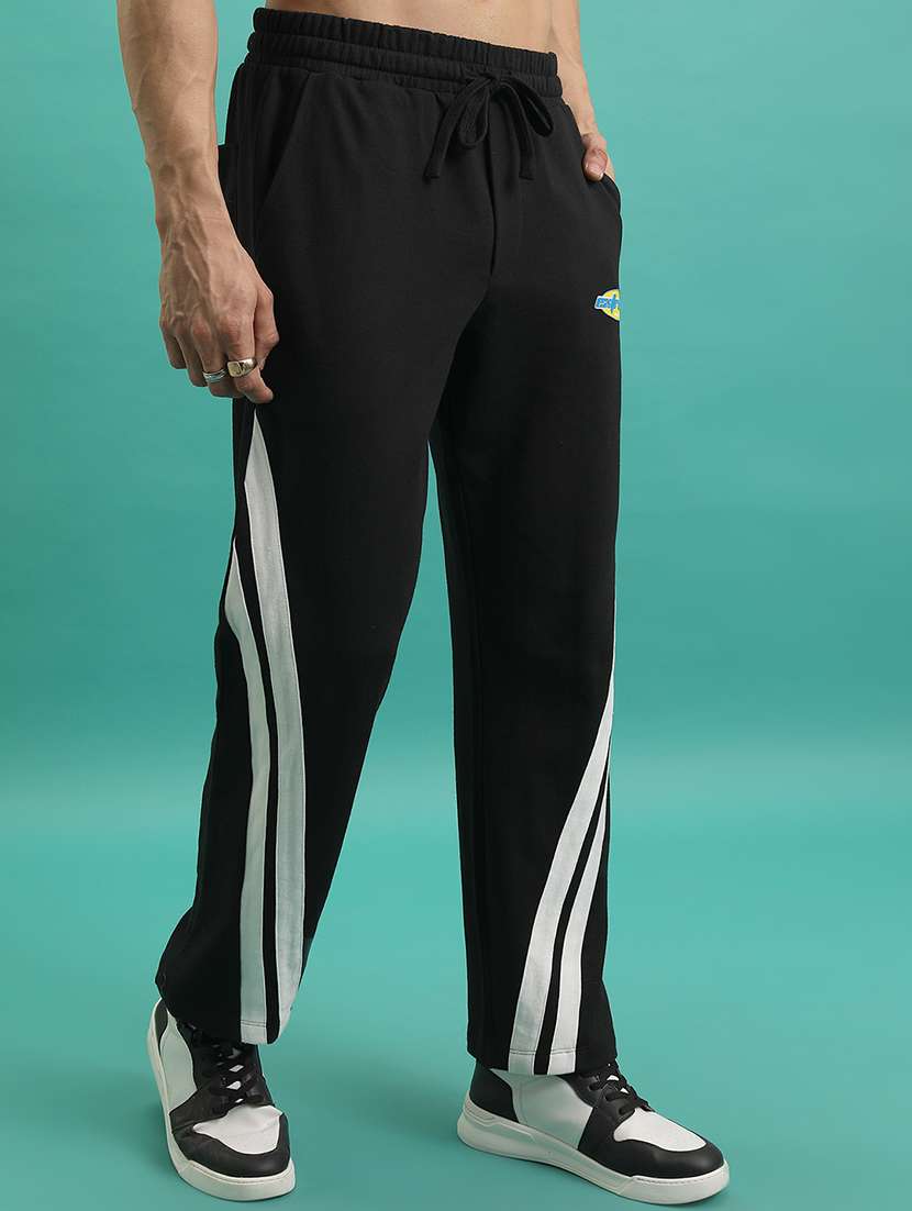 men side taped mid rise full length track pant - 22462205 -  Standard Image - 3