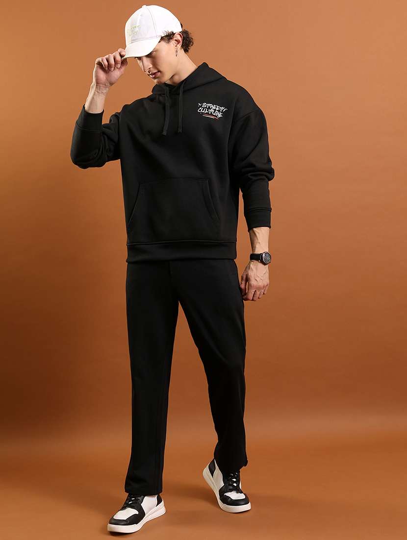men black polyester  full length track pant - 22462210 -  Standard Image - 5