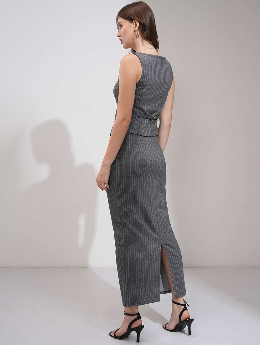 women striped top and skirt co-ord set - 22462219 -  Standard Image - 3