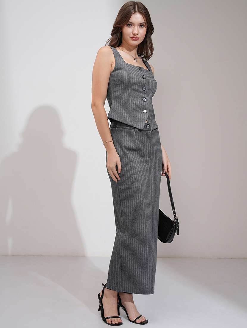 women striped top and skirt co-ord set - 22462219 -  Standard Image - 5