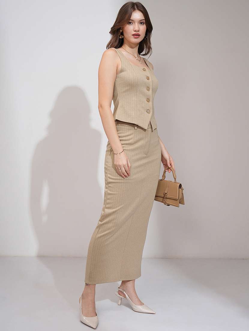 women striped top and skirt co-ord set - 22462220 -  Standard Image - 5