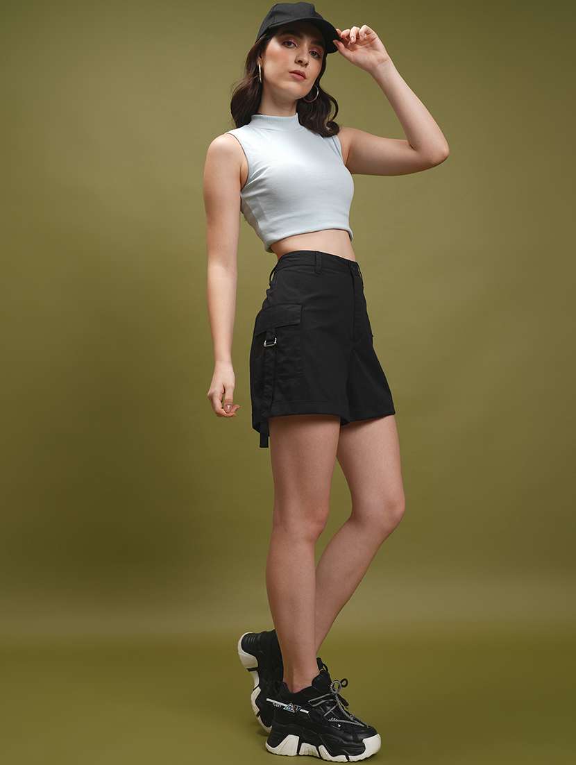 women black cotton regular short - 22462240 -  Standard Image - 5