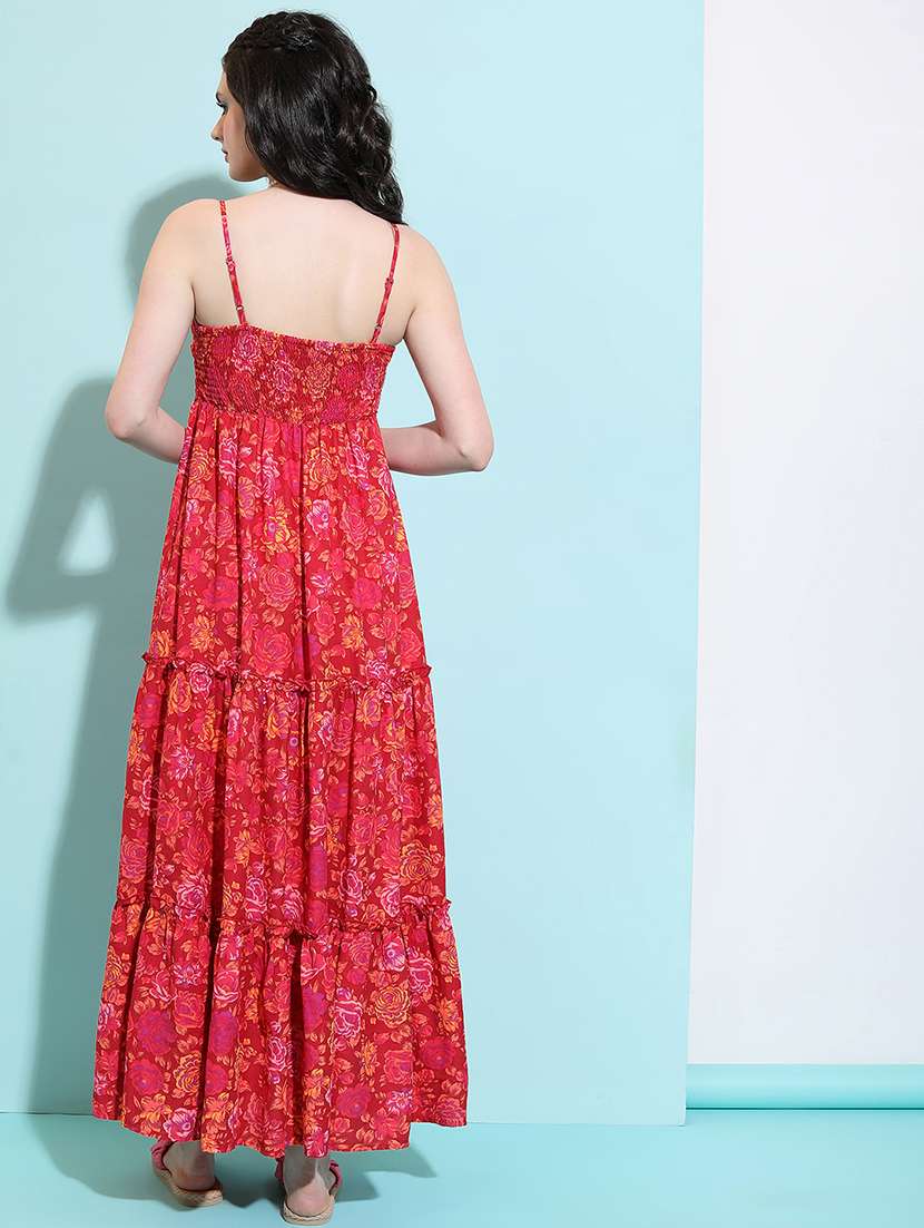 women red polyester a-line dress - 22462257 -  Standard Image - 3