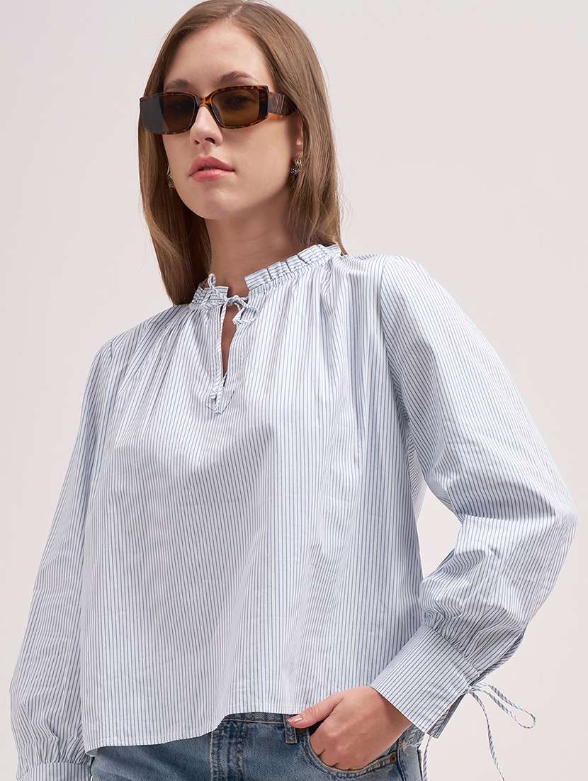 women solid  white cotton regular top