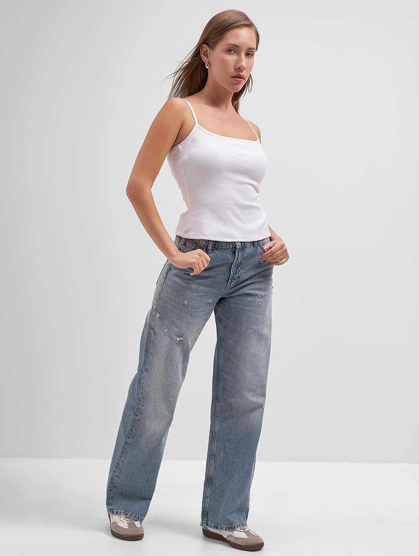 women solid  white cotton regular top - 22462274 -  Standard Image - 5