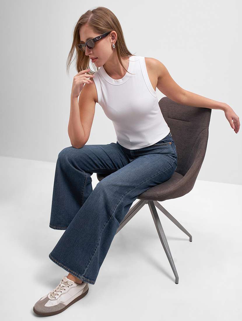 women solid sleeveless tank top - 22462276 -  Standard Image - 5