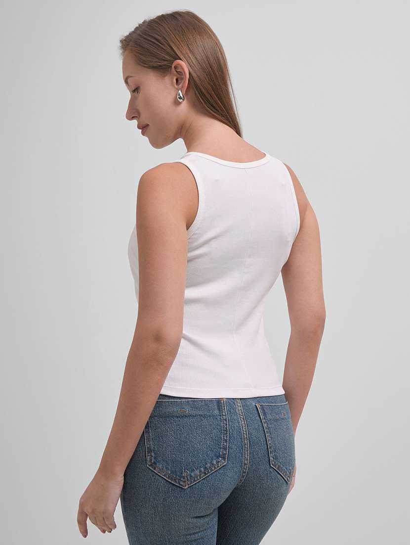 women solid sleeveless tank top - 22462286 -  Standard Image - 3