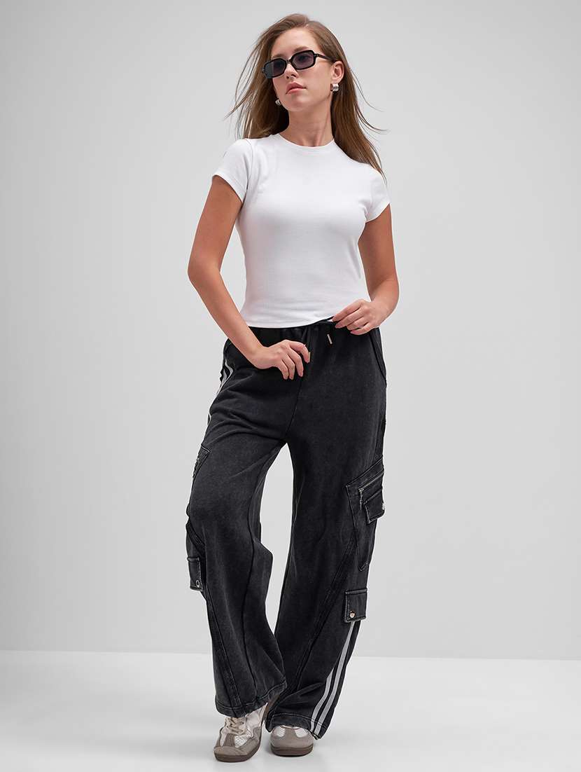 women solid short sleeve straight top - 22462298 -  Standard Image - 5