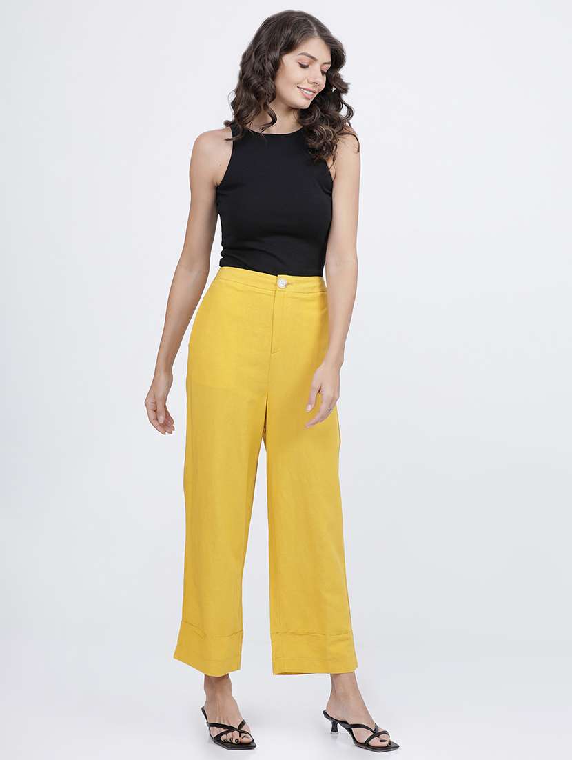 women solid  black cotton blend regular top - 22462327 -  Standard Image - 5