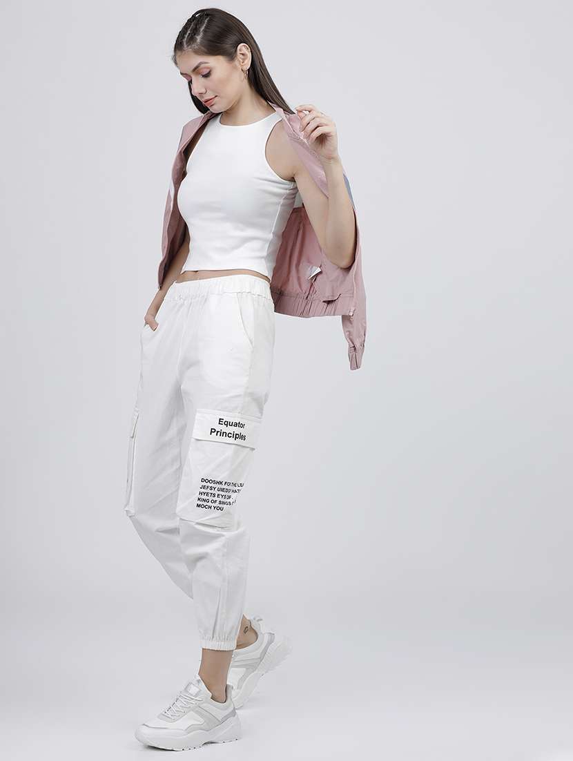 women solid white cotton blend regular top - 22462328 -  Standard Image - 5