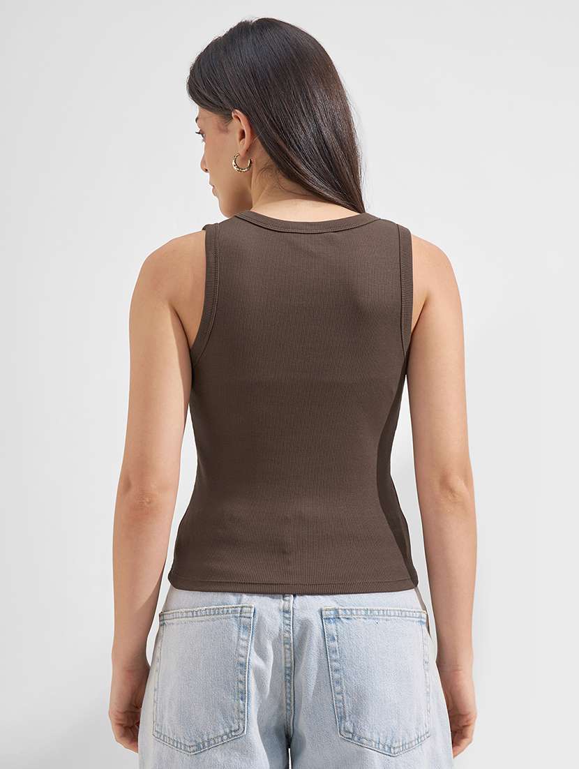women solid sleeveless tank top - 22462334 -  Standard Image - 3