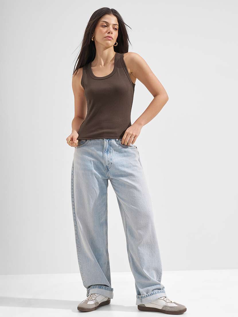 women solid sleeveless tank top - 22462334 -  Standard Image - 5