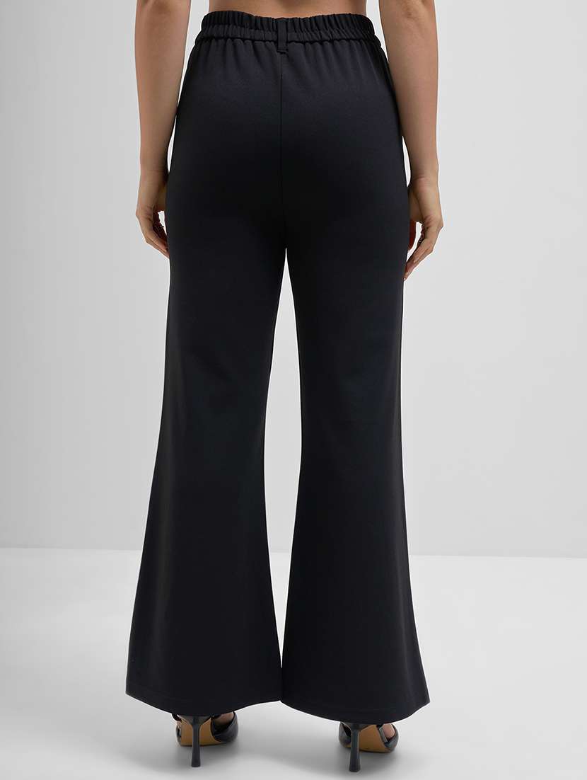 women black polyester bootcut trouser - 22462362 -  Standard Image - 3