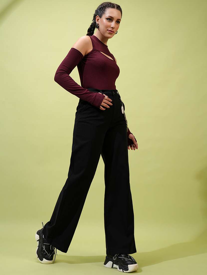 women black cotton straight trouser - 22462387 -  Standard Image - 5