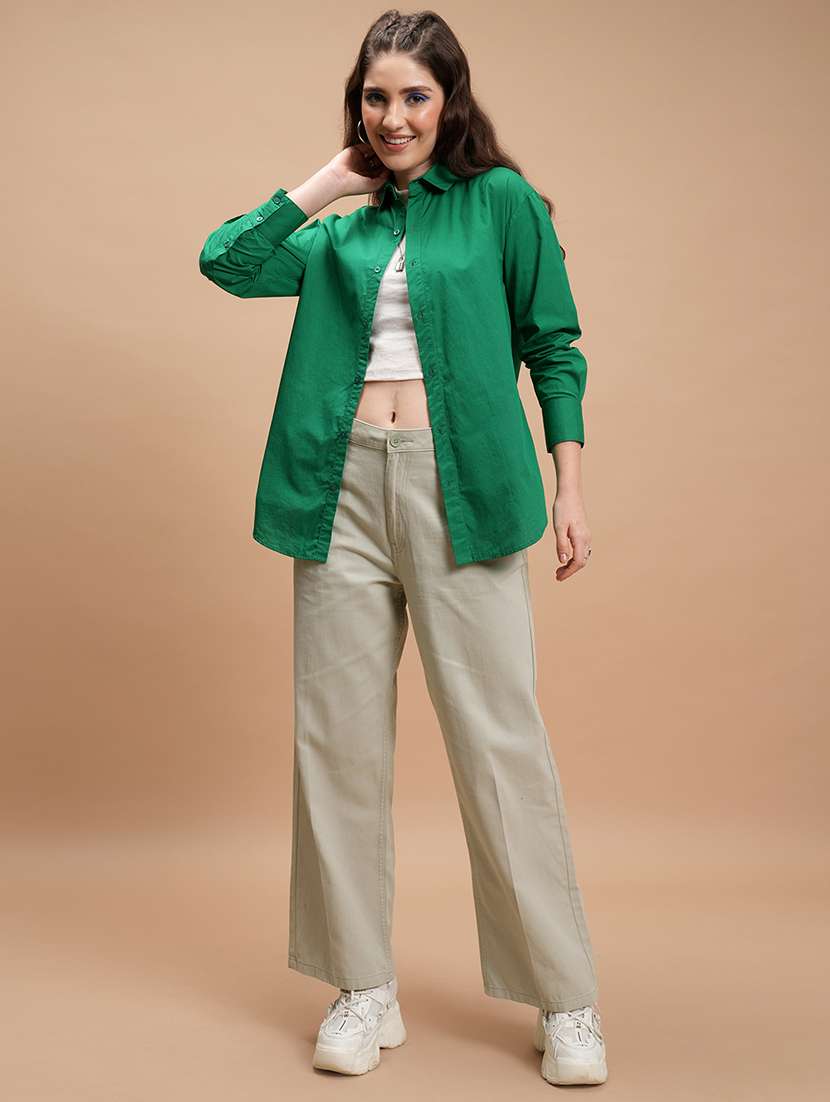 women grey cotton straight trouser - 22462419 -  Standard Image - 5