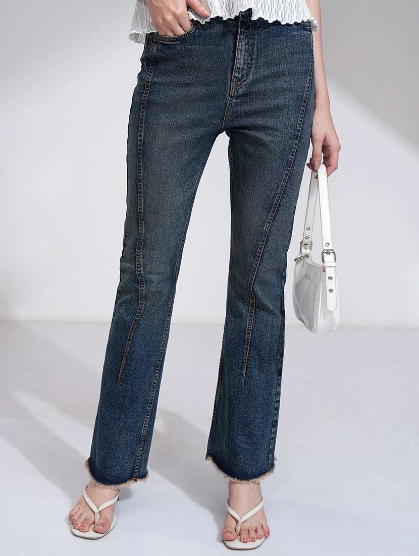 women blue cotton jean