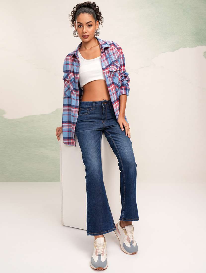 Women Solid Mid Rise Bootcut Trouser - 22462425 -  Standard Image - 5