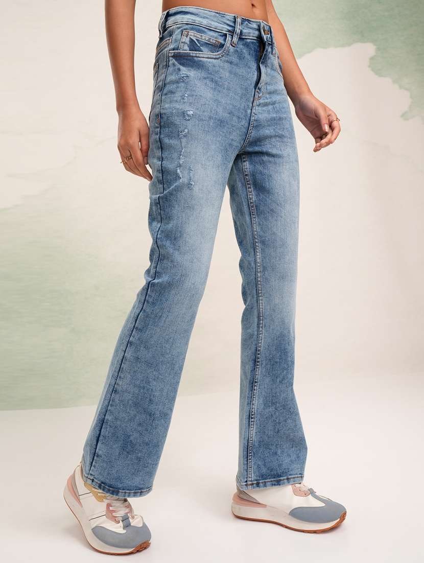 women solid mid rise bootcut trouser - 22462426 -  Standard Image - 3
