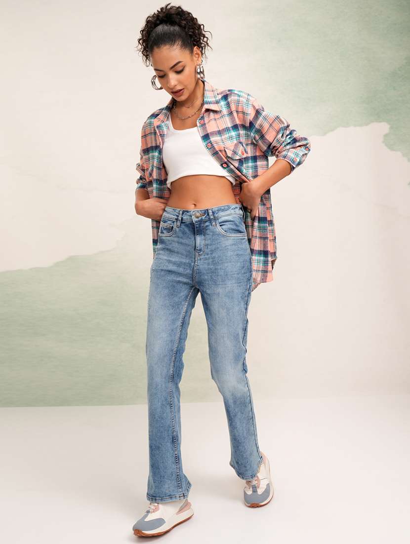 women solid mid rise bootcut trouser - 22462426 -  Standard Image - 5