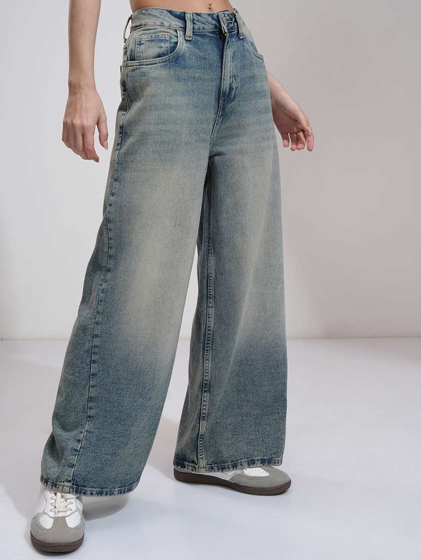 women blue cotton jean - 22462428 -  Standard Image - 3