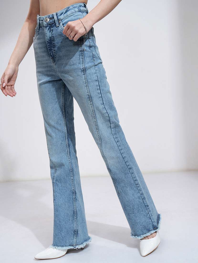 women blue cotton jeans - 22462430 -  Standard Image - 3