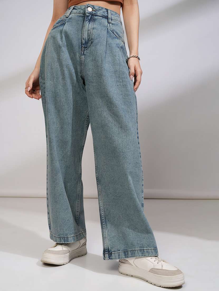 women blue cotton jean