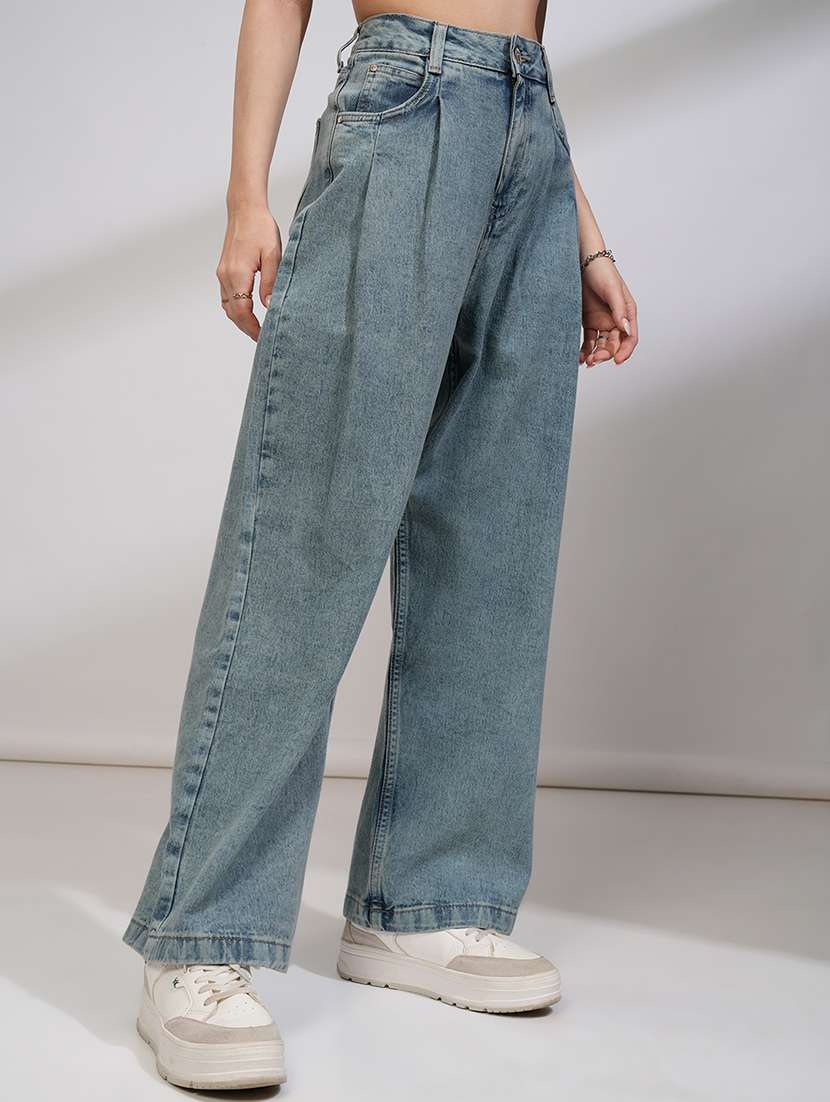 women blue cotton jean - 22462437 -  Standard Image - 3