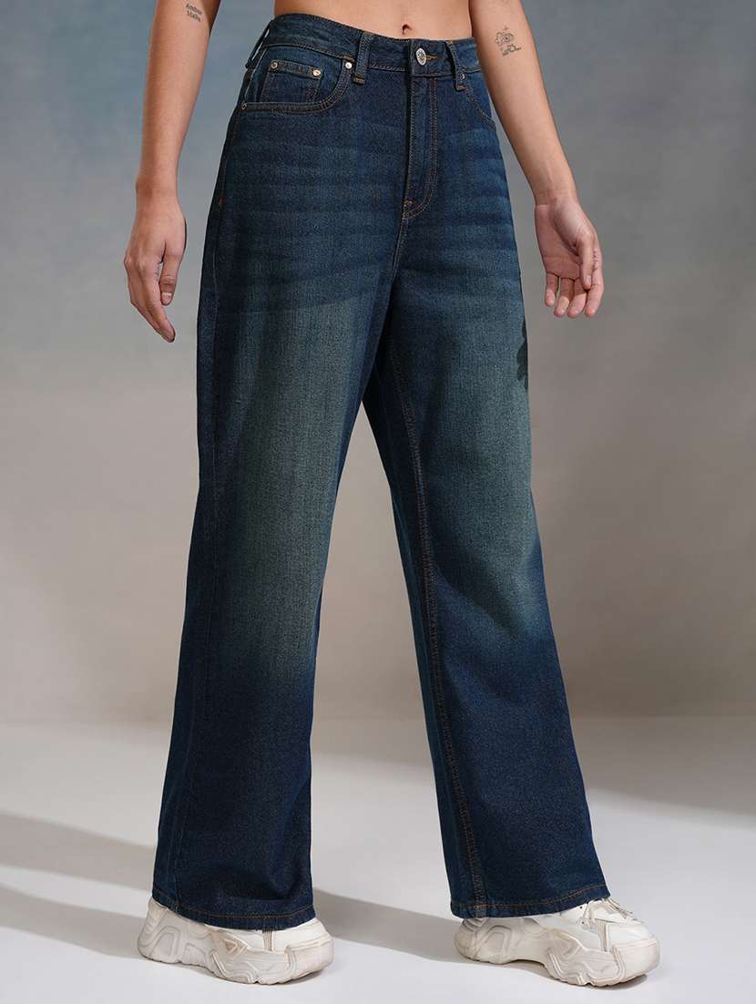 women blue cotton jean - 22462438 -  Standard Image - 3