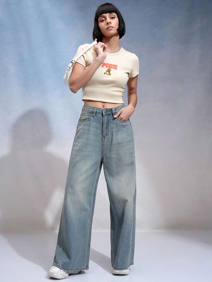 women blue cotton jean - 22462439 -  Standard Image - 5
