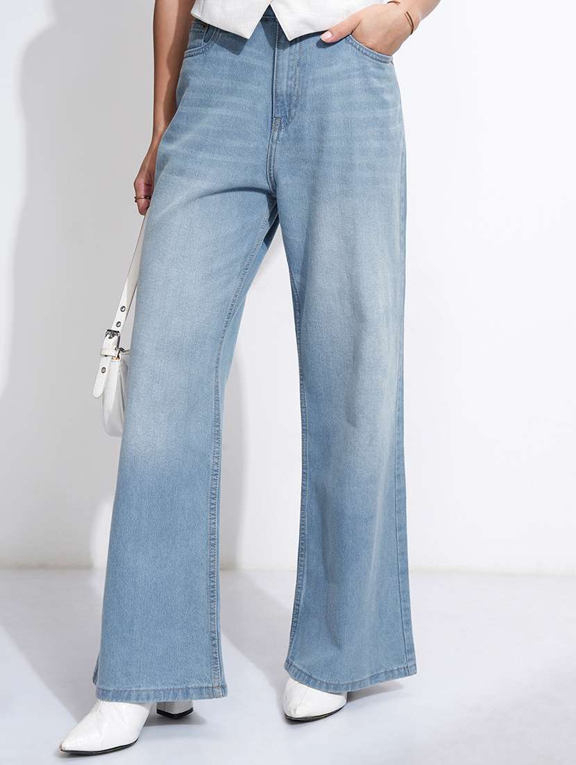 women blue cotton jean