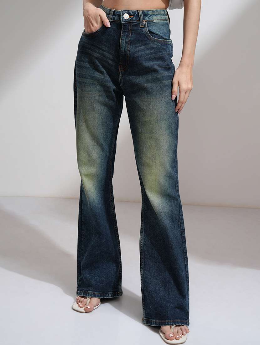 women blue cotton jean