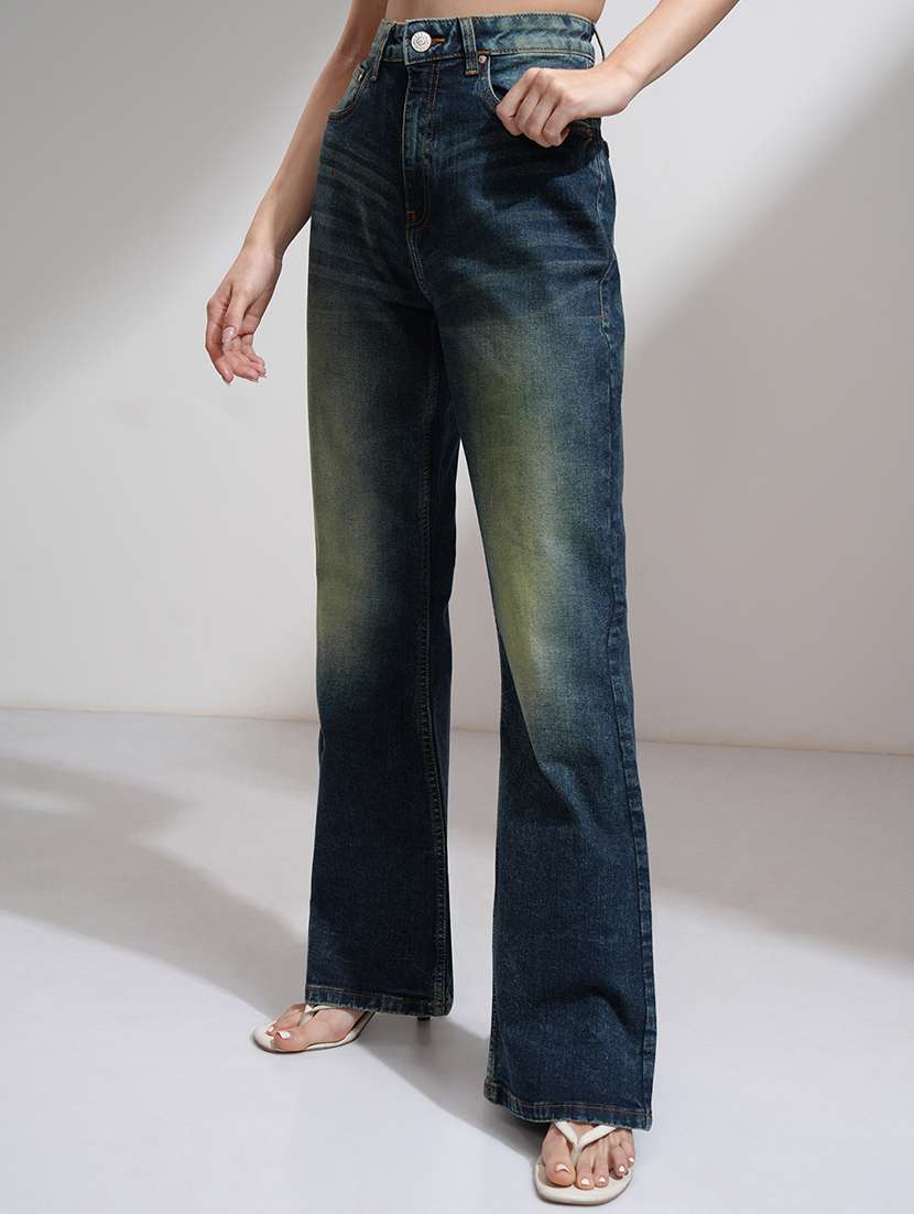 women blue cotton jean - 22462441 -  Standard Image - 3