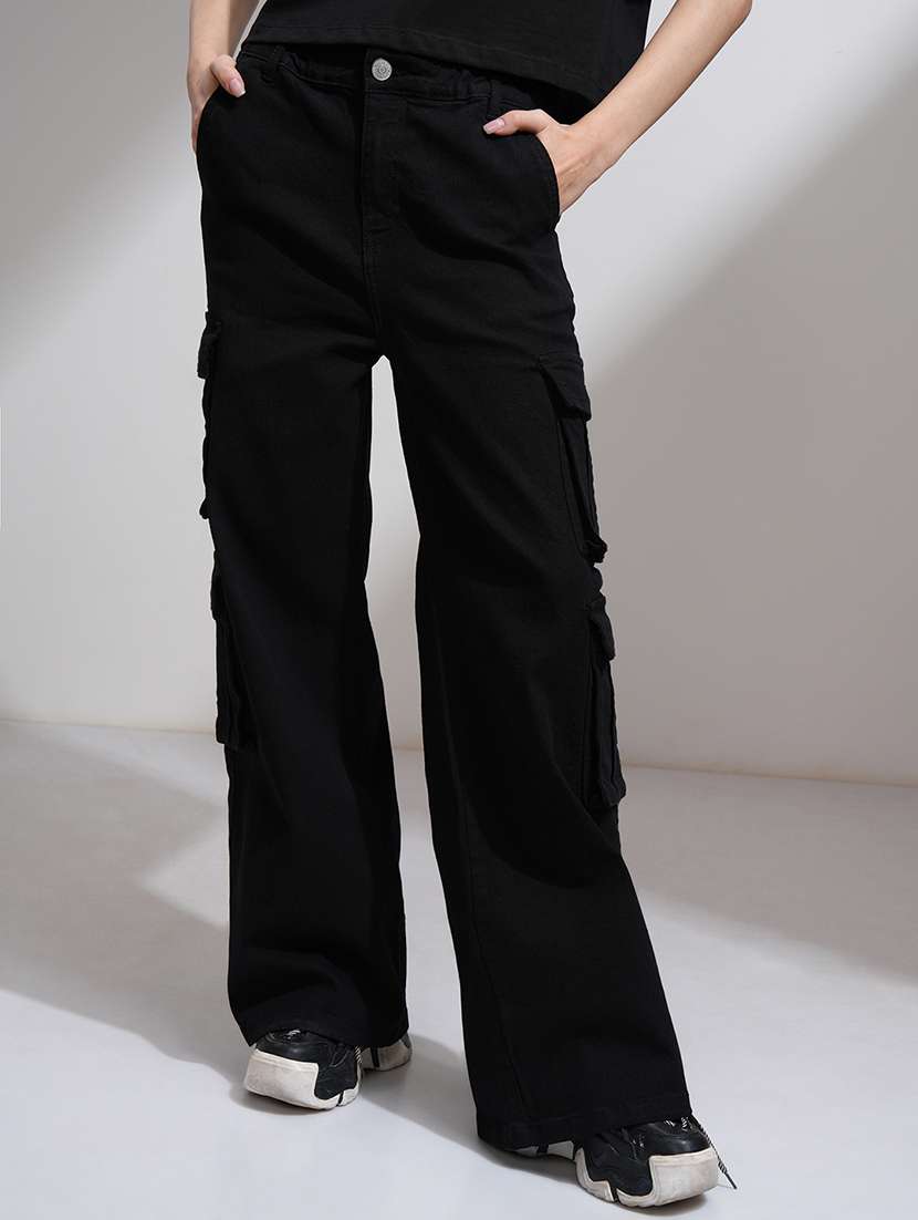 women black cotton jean