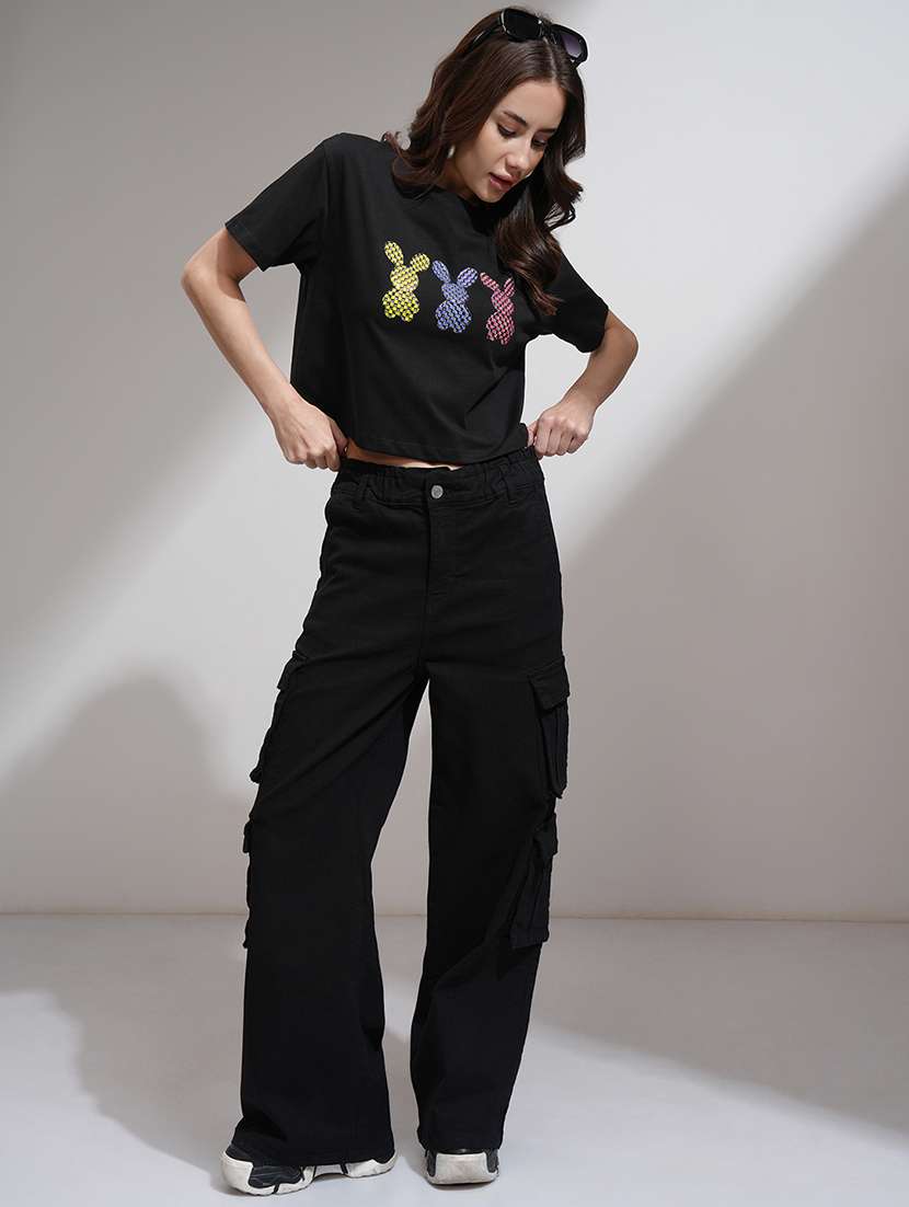 women black cotton jean - 22462442 -  Standard Image - 5