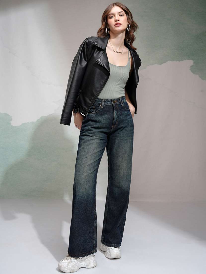 women blue cotton jean - 22462444 -  Standard Image - 5