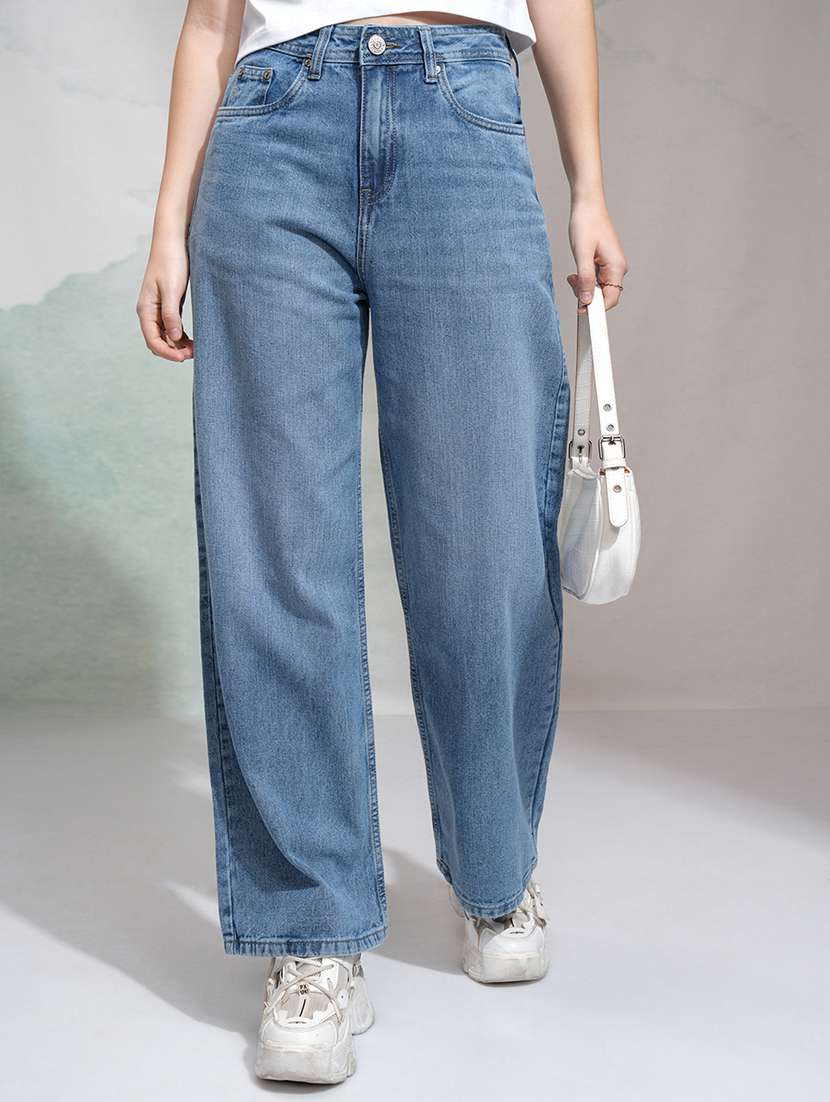 women blue cotton jean