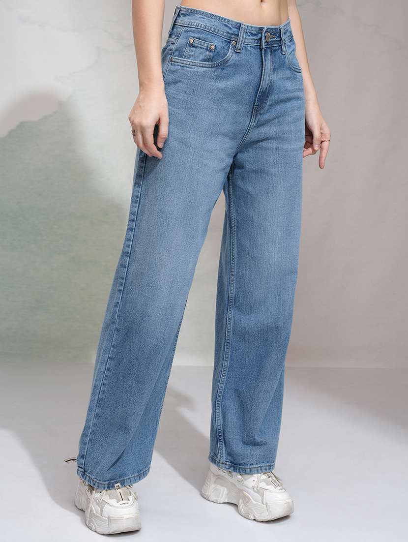 women blue cotton jean - 22462445 -  Standard Image - 3
