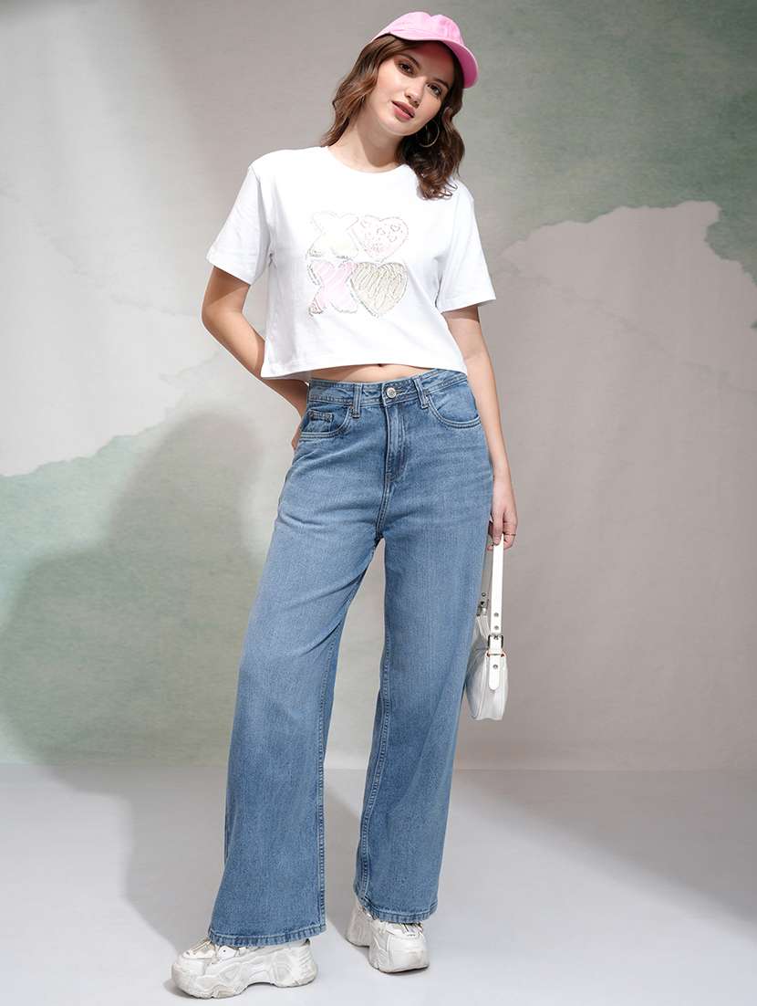 women blue cotton jean - 22462445 -  Standard Image - 5