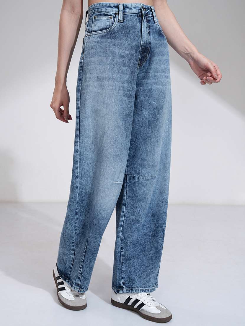 women blue cotton jean - 22462446 -  Standard Image - 3