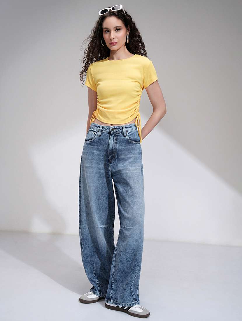 women blue cotton jean - 22462446 -  Standard Image - 5