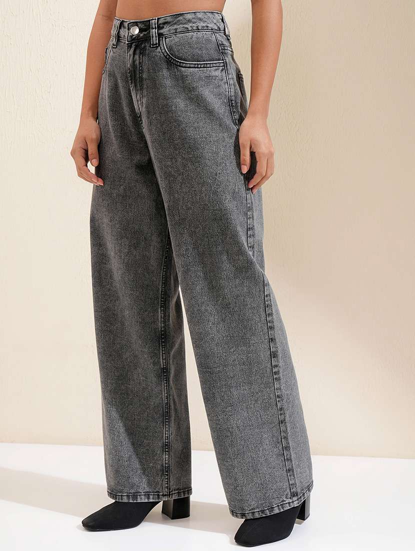 women grey cotton jean - 22462449 -  Standard Image - 3
